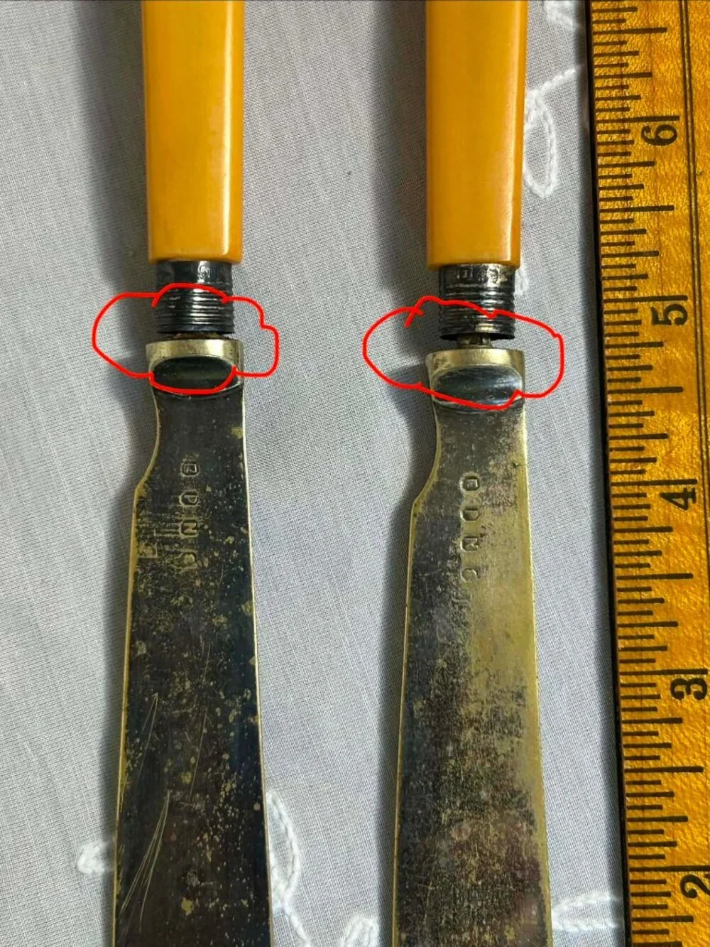 Pair of Antique Victorian Silver-Plated Engraved Fish Knives